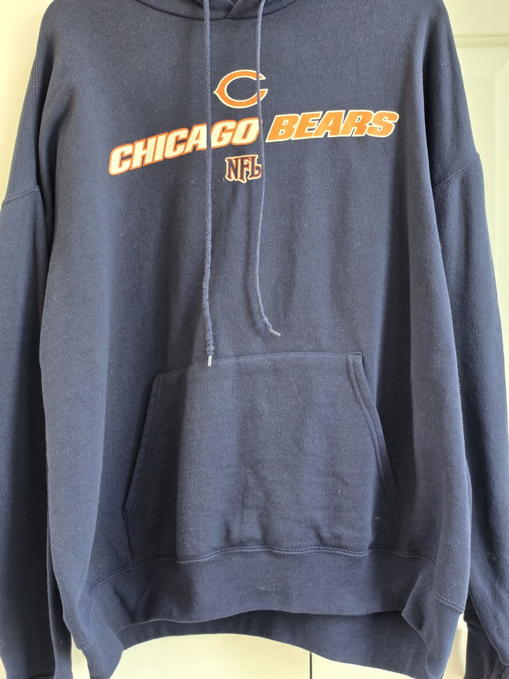 NFL Chicago Bears Navy Pullover Hoodie with Orange Logo